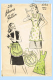 1940s Vintage Advance Sewing Pattern 4054 Charming Misses Full Bib Apron Sz SM