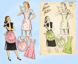 1940s Vintage Advance Sewing Pattern 4054 Charming Misses Full Bib Apron Sz SM
