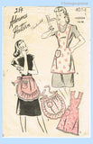 1940s Vintage Advance Sewing Pattern 4054 Charming Misses Full Bib Apron Sz MED