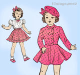 1940s Vintage Advance Sewing Pattern 4421 Charming 21 Inch Doll Clothes Set