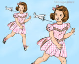 1940s Vintage Advance Sewing Pattern 4702 Cute Tiny Toddler Girls Dress