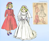 1940s Vintage Advance Sewing Pattern 5002 21 Inch Bridal Doll Clothes Set