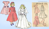 1940s Vintage Advance Sewing Pattern 5002 21 Inch Bridal Doll Clothes Set
