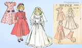 1940s Vintage Advance Sewing Pattern 5002 21 Inch Bridal Doll Clothes Set