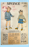 Advance 5132: 1940s Toddler Boys Expandable Suit Sz2 Vintage Sewing Pattern