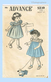 Advance 5239: 1940s Sweet Baby Girls Dress Size 1 Vintage Sewing Pattern