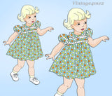Advance 5239: 1940s Sweet Baby Girls Dress Size 1 Vintage Sewing Pattern