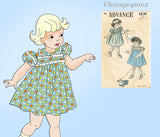 Advance 5239: 1940s Sweet Baby Girls Dress Size 1 Vintage Sewing Pattern