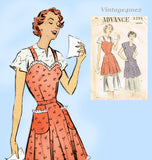 Advance 5288: 1950s Charming Misses Apron Dress Sz 32-34B Vintage Sewing Pattern