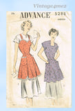 Advance 5288: 1950s Charming Misses Apron Dress Sz 32-34B Vintage Sewing Pattern
