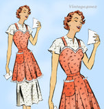 Advance 5288: 1950s Charming Misses Apron Dress Sz 32-34B Vintage Sewing Pattern