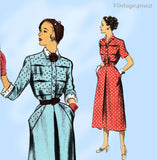 1950s Vintage Advance Sewing Pattern 5391 Uncut Misses Tucked Street Dress 30 B