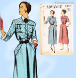 1950s Vintage Advance Sewing Pattern 5391 Uncut Misses Tucked Street Dress 30 B
