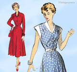 1950s Vintage Advance Sewing Pattern 5483 Uncut Misses Street Dress 30 B