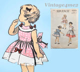 1950s Vintage Advance Sewing Pattern 5592 Uncut Toddler Girls Party Dress Sz6
