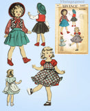 1950s Vintage Advance Sewing Pattern 5665 Cute 15 Inch Little Girl Doll Clothes