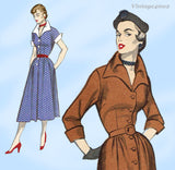 1950s Vintage Advance Sewing Pattern 5676 Stylish Uncut Misses Street Dress 30 B