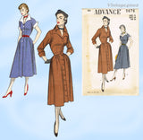 1950s Vintage Advance Sewing Pattern 5676 Stylish Uncut Misses Street Dress 30 B