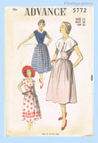Advance 5772: 1950s Stylish Uncut Misses Sun Dress 30 B Vintage Sewing Pattern