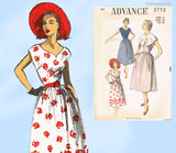 Advance 5772: 1950s Stylish Uncut Misses Sun Dress 30 B Vintage Sewing Pattern