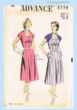 1950s Vintage Advance Sewing Pattern 5779 Uncut Misses Casual Dress Sz 30 B