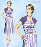 1950s Vintage Advance Sewing Pattern 5779 Uncut Misses Casual Dress Sz 30 B