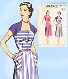 1950s Vintage Advance Sewing Pattern 5779 Uncut Misses Casual Dress Sz 30 B