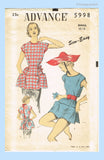 Advance 5998: 1950s Misses Cobbler Apron Sz SM Vintage Sewing Pattern