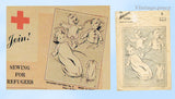 1940s Vintage Advance Sewing Pattern Red Cross 6 Simple WWII Baby Layette