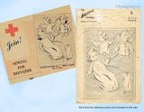 1940s Vintage Advance Sewing Pattern Red Cross 6 Simple WWII Baby Layette