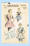 1950s Vintage Advance Sewing Pattern 6292 Cute Misses Fancy Scalloped Apron Fun