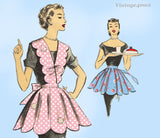 1950s Vintage Advance Sewing Pattern 6292 Cute Misses Fancy Scalloped Apron Fun