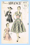 Advance 6972: 1950s Uncut Misses Sun or Street Dress 32 B Vintage Sewing Pattern
