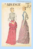 Advance 700: 1950s Misses Hostess Skirt & Blouse Sz 32 B Vintage Sewing Pattern