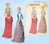 Advance 700: 1950s Misses Hostess Skirt & Blouse Sz 32 B Vintage Sewing Pattern