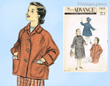 1950s Vintage Advance Sewing Pattern 7809 Cute Uncut Little Girls Coat Size 10
