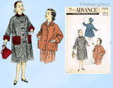 1950s Vintage Advance Sewing Pattern 7809 Cute Uncut Little Girls Coat Size 10