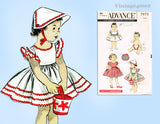 1950s Vintage Advance Sewing Pattern 7970 Baby Girls Dress & Bonnet Sz 1