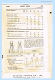Advance 7990: 1950s Misses Uncut Designer Dress Sz 32 B Vintage Sewing Pattern