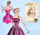 Advance 7990: 1950s Misses Uncut Designer Dress Sz 32 B Vintage Sewing Pattern