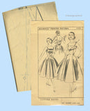 Advance 7990: 1950s Misses Uncut Designer Dress Sz 32 B Vintage Sewing Pattern