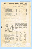 1950s Vintage Advance Sewing Pattern 8161 Misses Farm Kitchen Apron Size 34-36 B