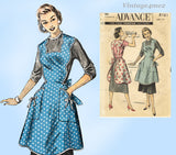 1950s Vintage Advance Sewing Pattern 8161 Misses Farm Kitchen Apron Size 34-36 B