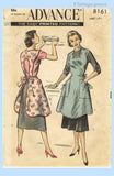 1950s Vintage Advance Sewing Pattern 8161 Misses Farm Kitchen Apron Size 34-36 B
