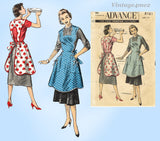 1950s Vintage Advance Sewing Pattern 8161 Misses Farm Kitchen Apron Size 34-36 B