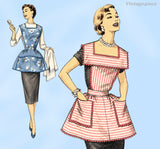 1950s Vintage Advance Sewing Pattern 8163 Misses Flared Kitchen Apron Sz 34-36 B