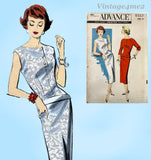 Advance 8557: 1950s Chic Uncut Misses Slender Dress 36B Vintage Sewing Pattern