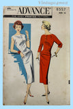 Advance 8557: 1950s Chic Uncut Misses Slender Dress 36B Vintage Sewing Pattern