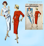 Advance 8557: 1950s Chic Uncut Misses Slender Dress 36B Vintage Sewing Pattern