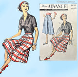 Advance 8691: 1950s Misses Culotte Pants Sz 28 W Vintage Sewing Pattern